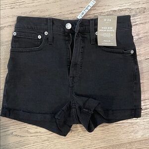 Madewell High-Rise Black Denim Shorts